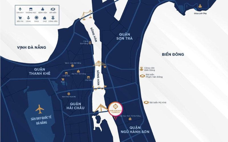 Sun Galaxy Complex tọa lạc ngay tại lõi của siêu quần thể giải trí Da Nang Downtown